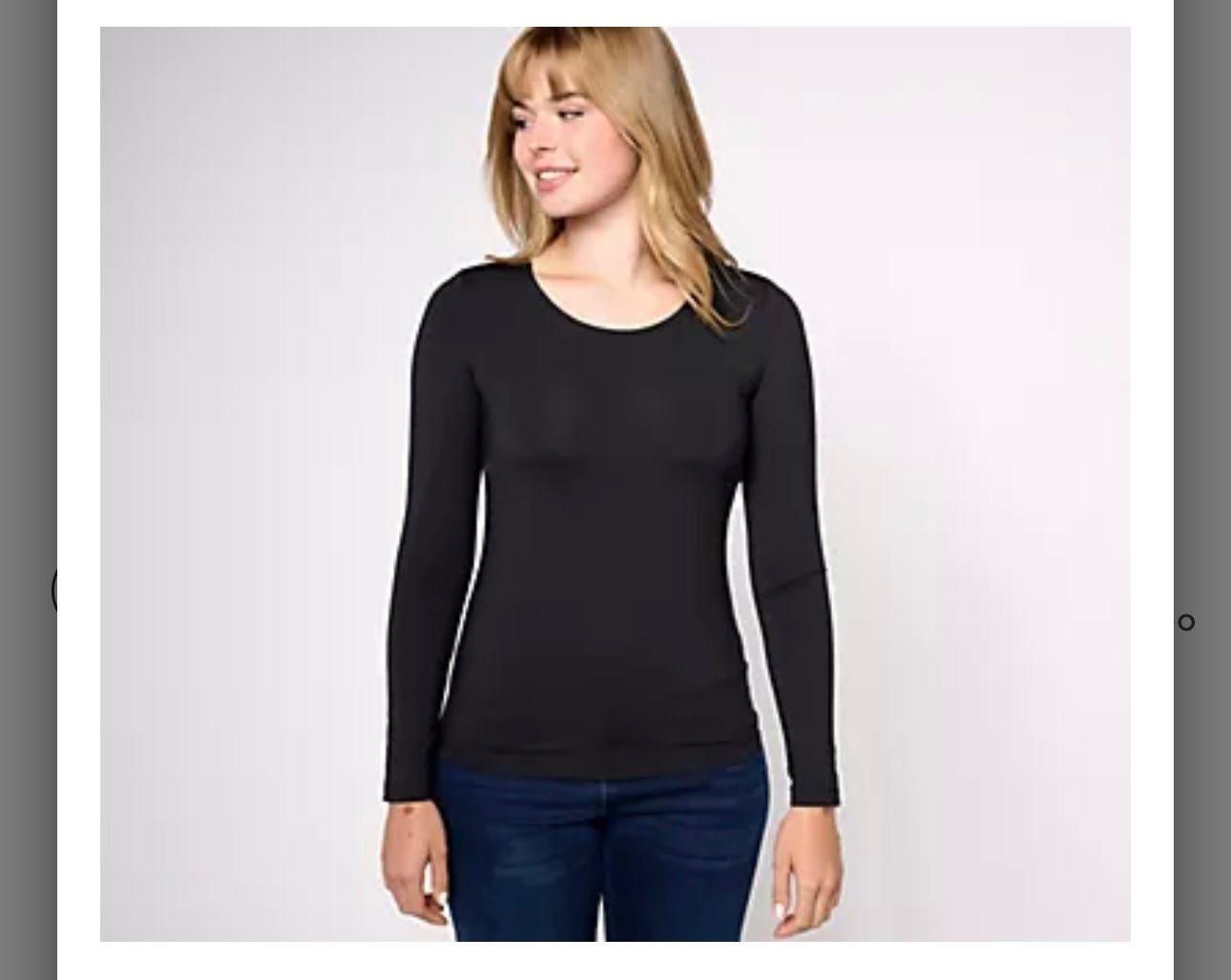 Susan Graver Smoothing Essentials Jersey Ballet Neck Top. Black/Small