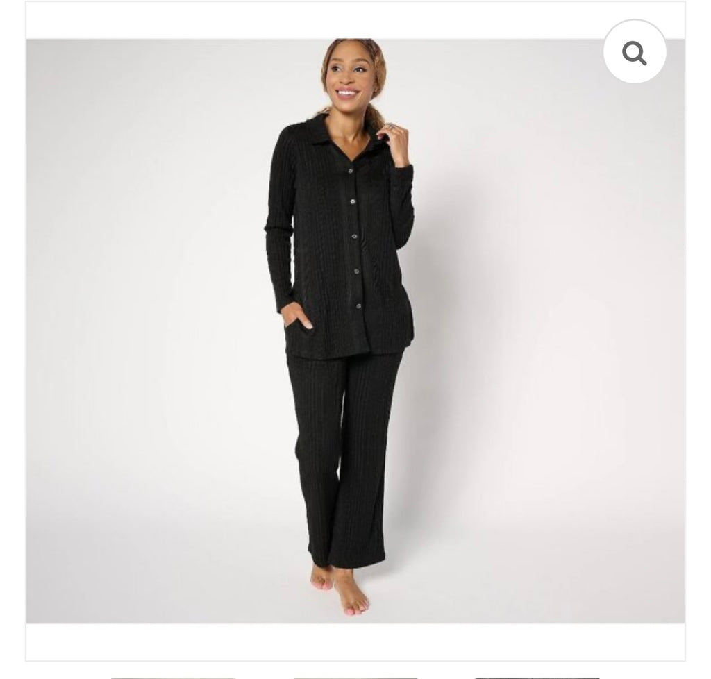 Cuddl Duds Petite Comfort Rib 2-Piece Lounge Set