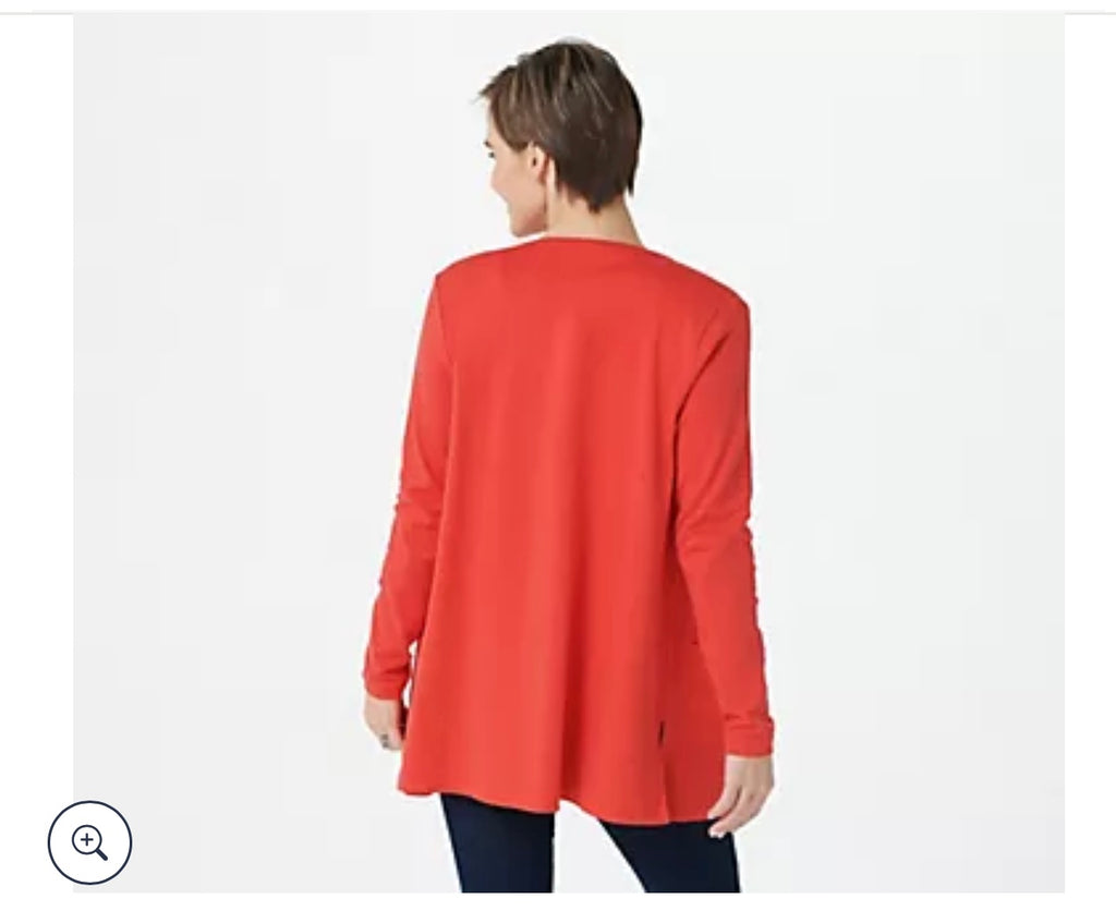 Isaac Mizrahi Live! Essentials Pima Cotton Button Front Cardigan. Size Medium