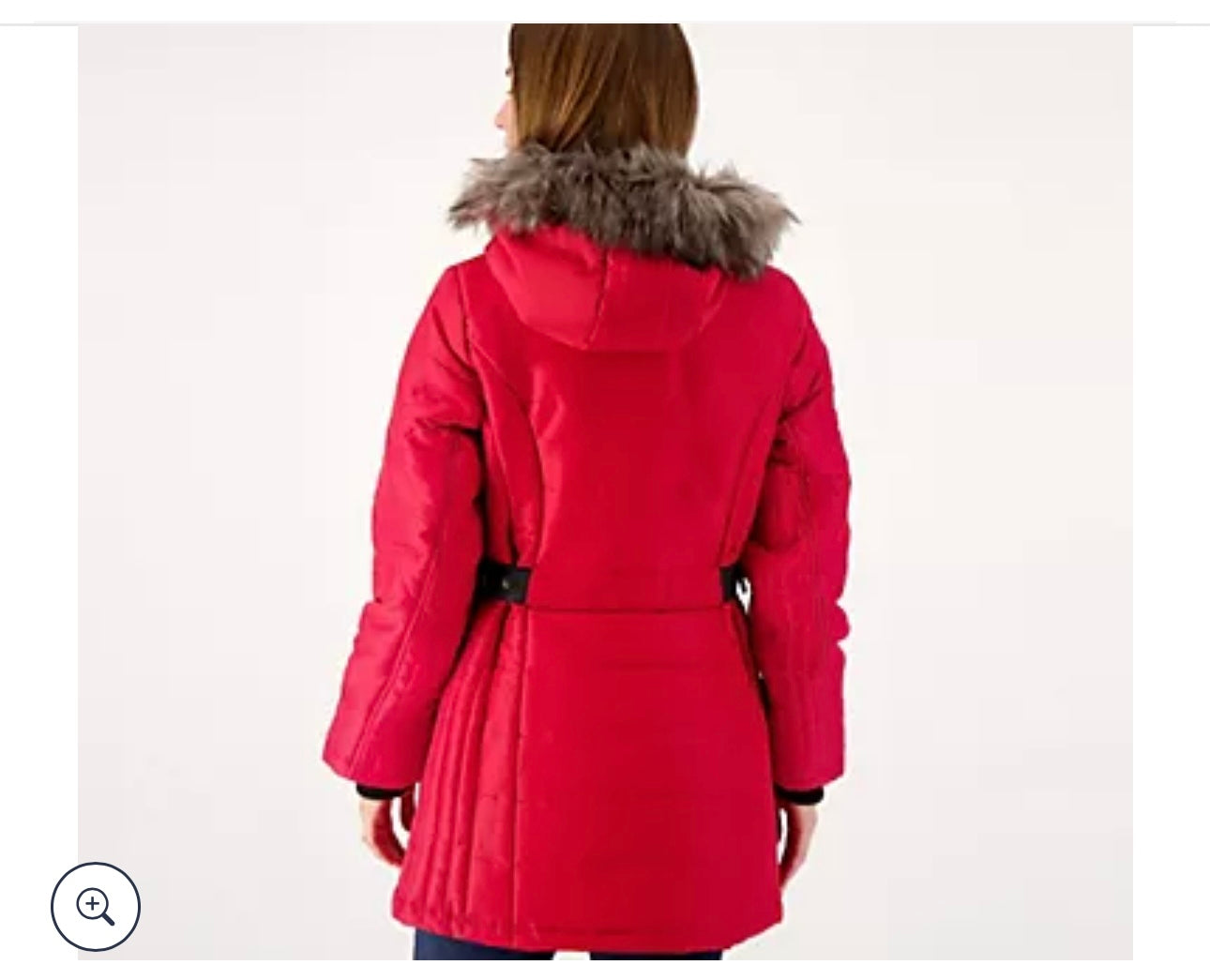 Susan Graver Water-Resistant Puffer Coat with Faux Leather Detail. Size 2XLarge