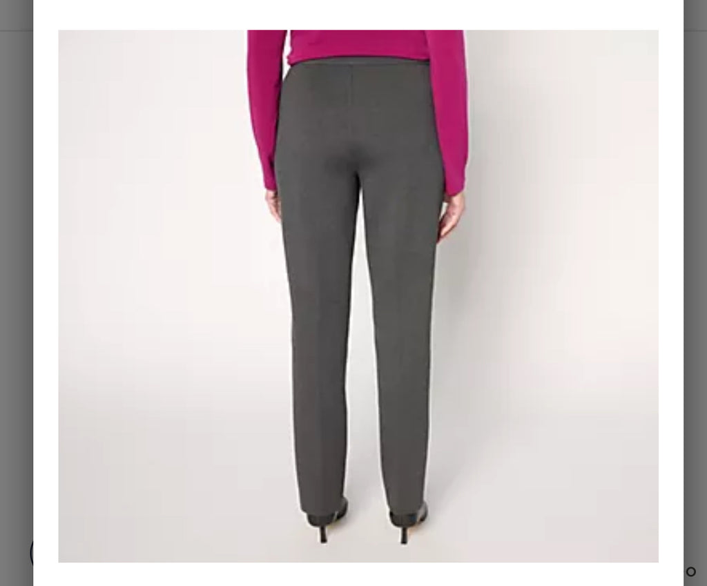 Susan Graver Regular Smart Ponte Knit Slim Leg Pant