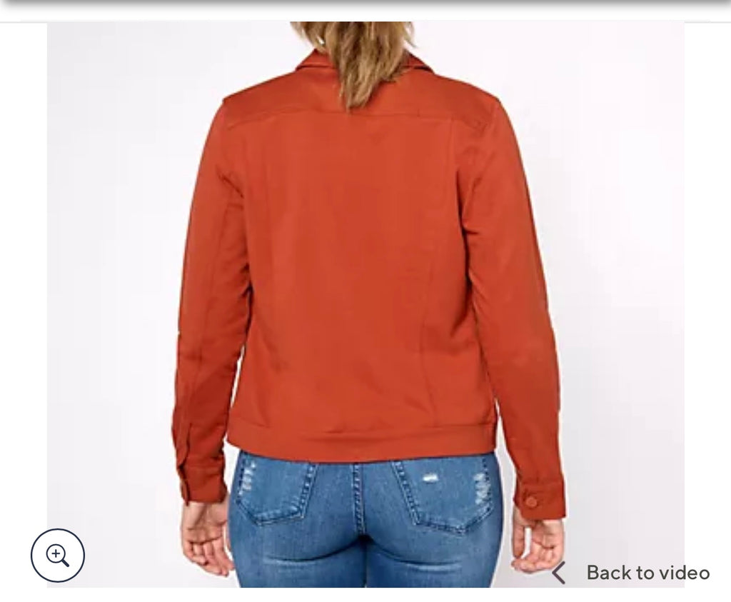 Belle by Kim Gravel Twill Jacket with Knit Back and Sleeves