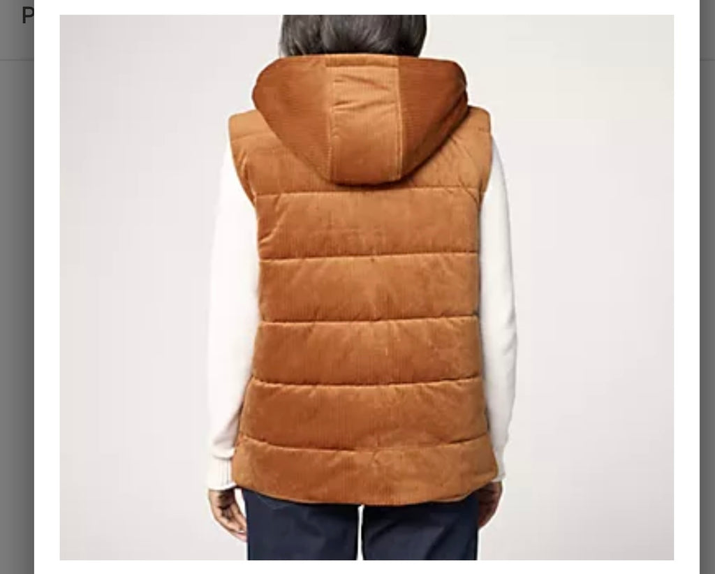 Susan Graver Weekend Lightly Quilted Knit Corduroy Hooded Vest