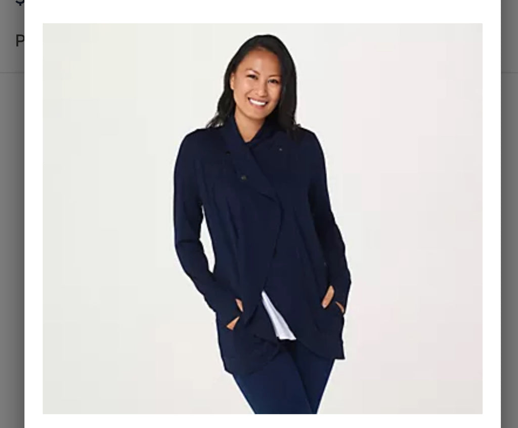 Susan Graver Weekend Jersey Knit Crossover Cardigan