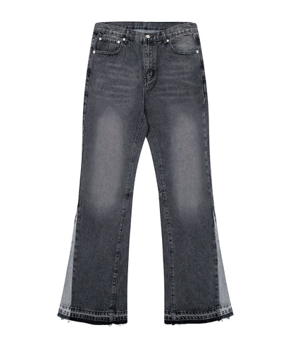 CHARCOAL SPLIT FLARE DENIM