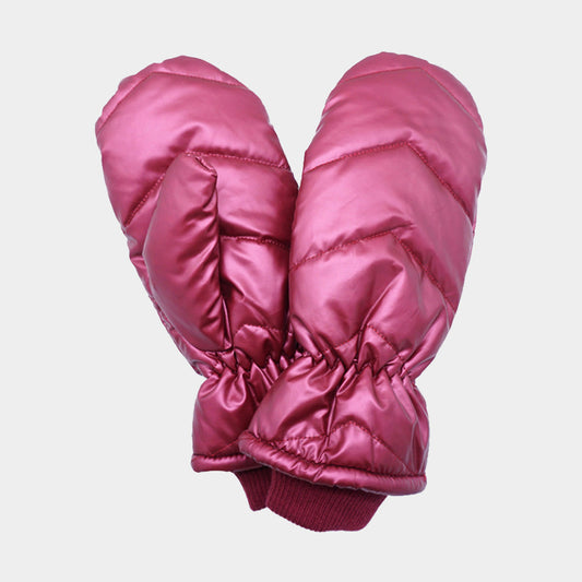 Shiny Puffer Mitten Chic Gloves
