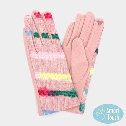 Multi Color Yarn Pattern Smart Touch Gloves