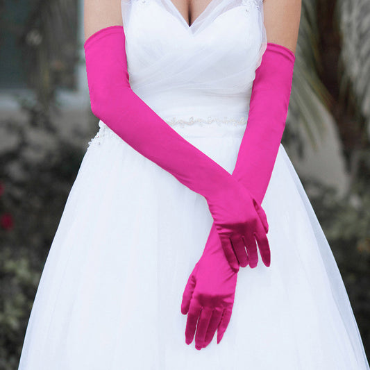 Dressy Satin Long Wedding Gloves