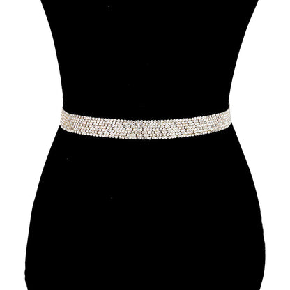 Crystal Rhinestone Sash Ribbon Bridal Wedding Belt Headband