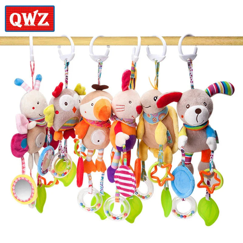 Newborn Baby Plush Stroller Toys Hanging Rattle