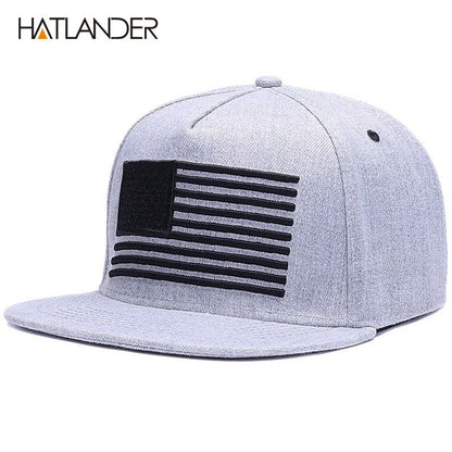 Raised Flag Embroidery Snapback Cap