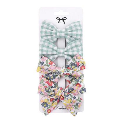 4Pcs Leopard Print Hair Bow Clips for Baby Girls Lace Barrettes