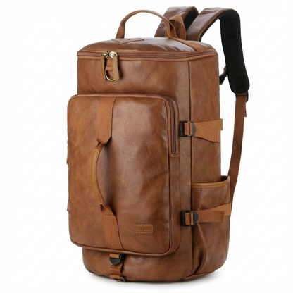 Men's Vegan Leather Duffel Bag – Convertible 40L Travel