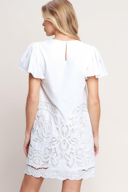 ALL THE RIGHT REASONS WOVEN EYELET DRESS