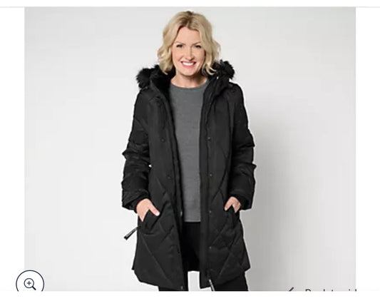 Arctic Expedition Diamond Quilted Parka with. Size Medium