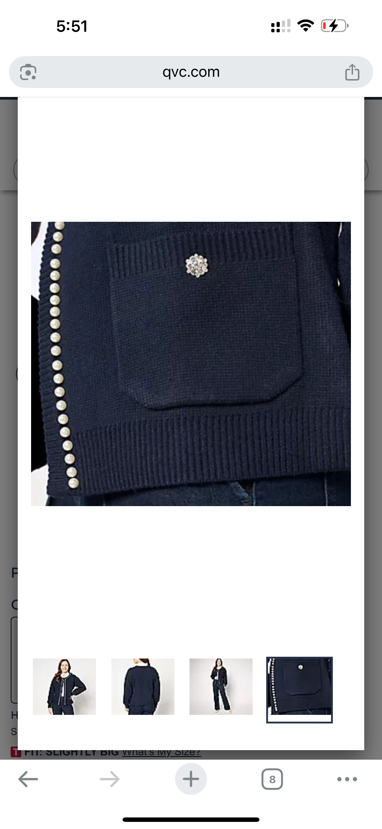 Studio Park x Amy Stran Pearl Embellished Cardigan. Size X-Small