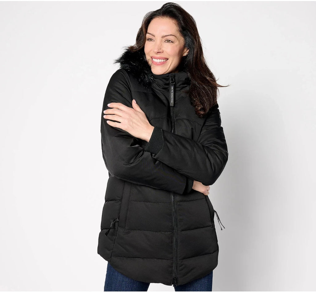 Arctic Expedition Curved Hem Down Parka with. Size XLarge