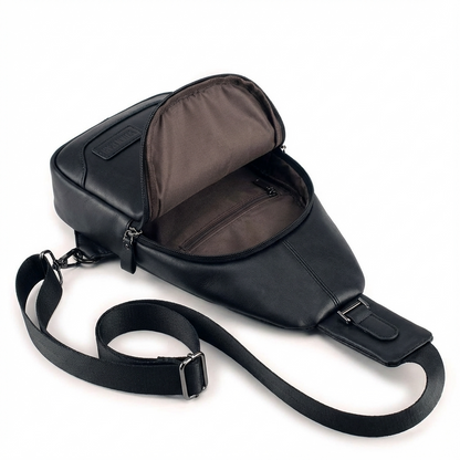 Men's Vegan Leather Sling Bag – Compact Travel Carry