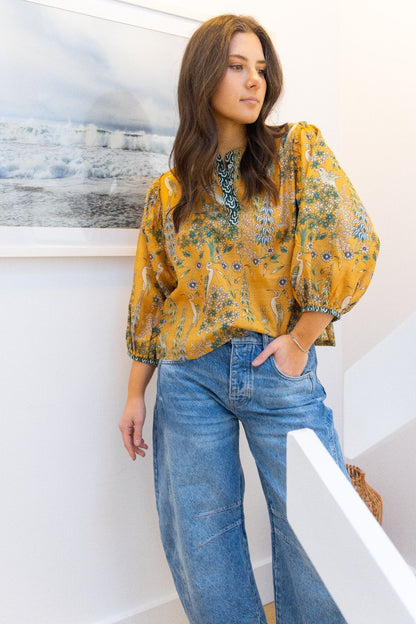 Jolie Top in Saffron Heron