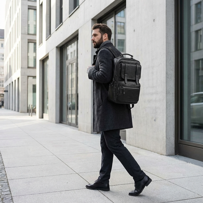 Men's Vegan Leather Backpack – Structured Travel Carry