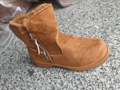 Women’s Velvet Lined Cotton Snow Boots — Plus Size Winter Warm Boots