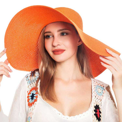 Solid Floppy Straw Sun Hat