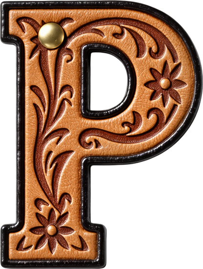 Monogrammed Initial Western Leather Look Saddle Longhorn Cowboy Cowgirl Kitchen Dish Towels Made in America