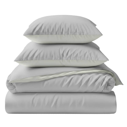Two-Tone Bamboo Duvet Cover + 2 Shams Set