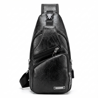 Men’s Leather Sling Bag – Secure Anti-Theft
