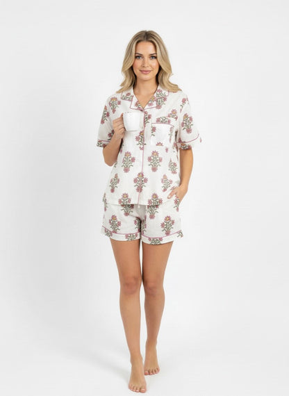 Paola Short Pajama Set in Royal Aster