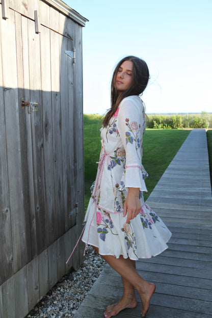 Rhode Mini Wrap Dress in Multi Rosette