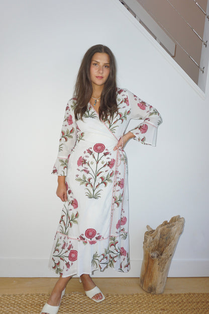 Rhode Wrap Dress in Red Vine