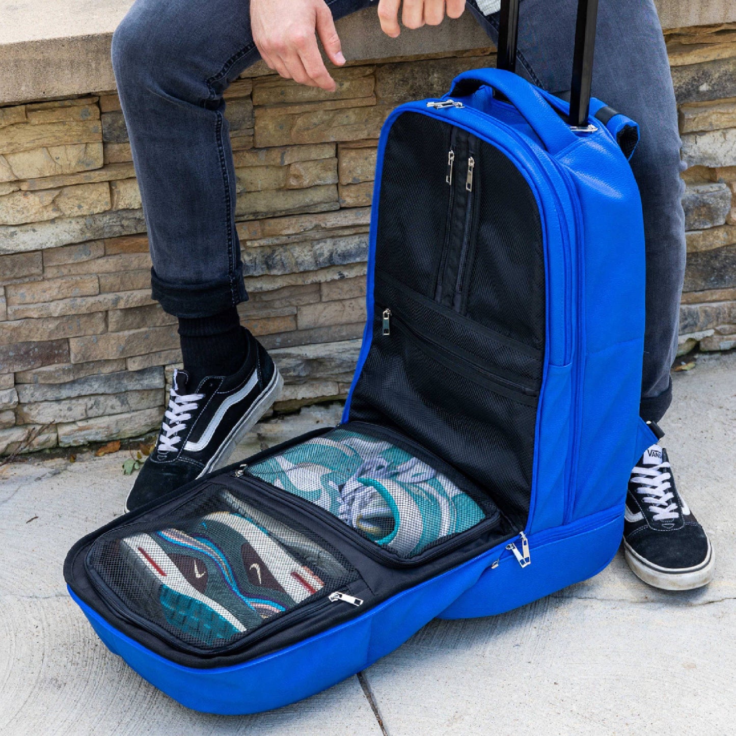 Royal Blue Leather Carry-On Roller Bag (Only 150 Made)
