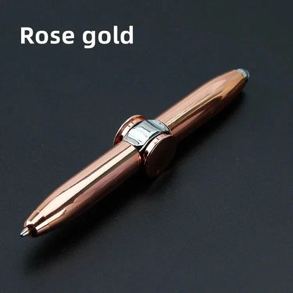 LED Gyro Spinner Pen – Multifunctional Metal Fidget Ballpoint Pen with Light | Stress Relief Spinning Pen for Writing, Focus & Gifts