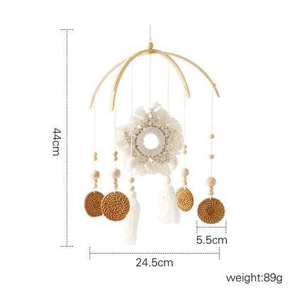 Baby Wooden Bed Bell Cartoon Rabbit Mobile