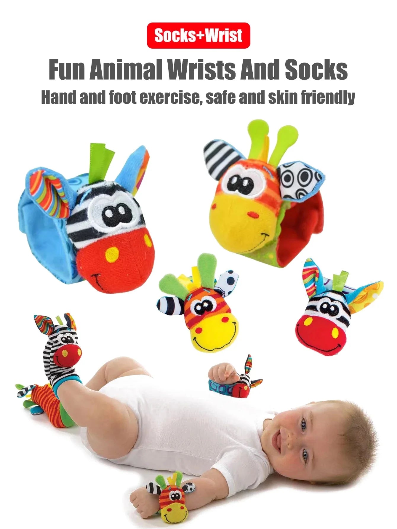 Baby Wrist Rattle Socks Sensory Educational Toys Set