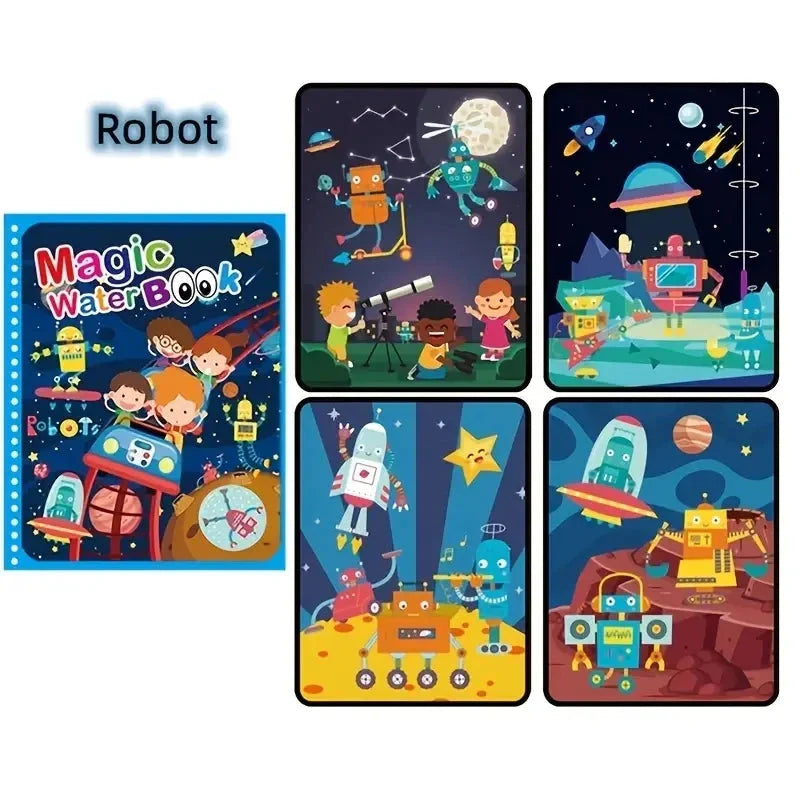 Watercolor Painting Magic Book Reusable for Children Animal Cartoon Painting Book Suitable for Children's Education and Learning