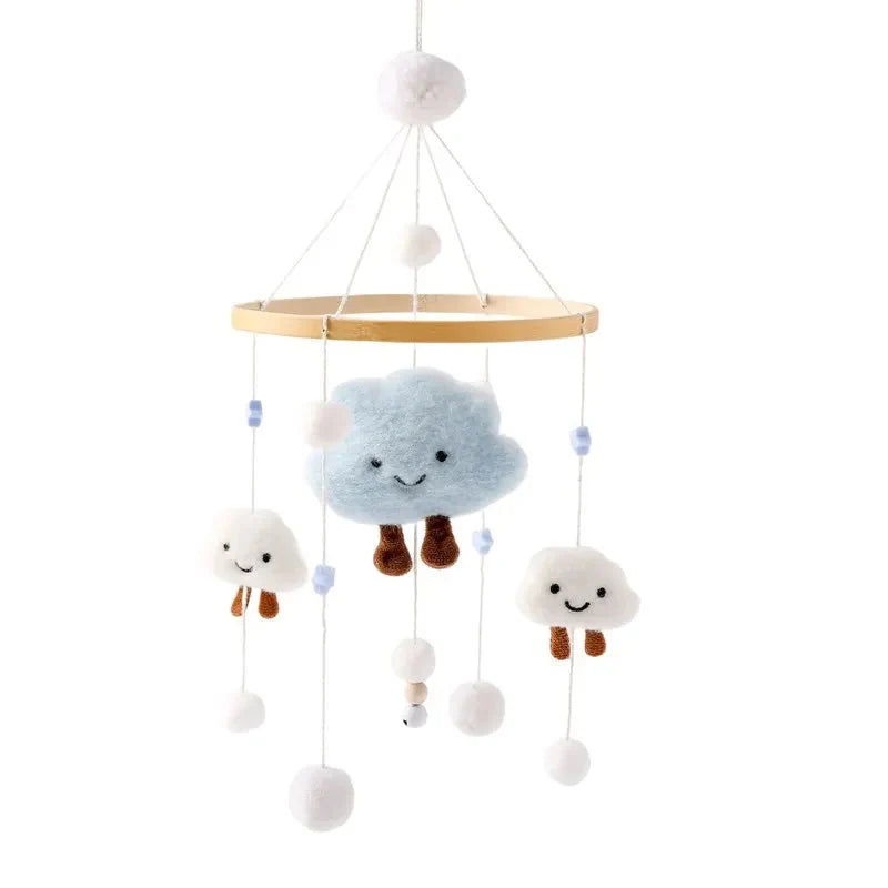 Wooden Baby Crib Mobile with Music Box Bell