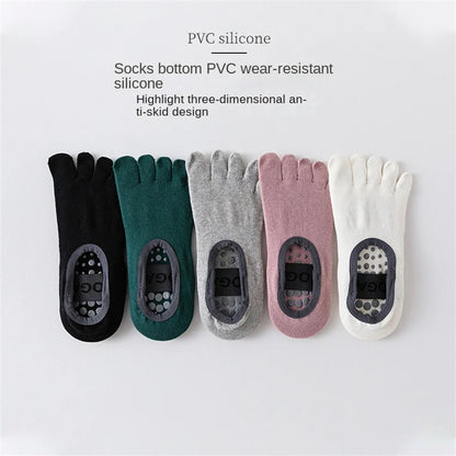 Women's five finger socks, anti slip yoga socks