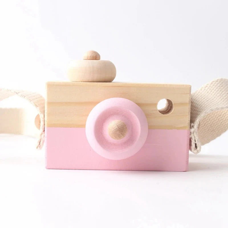 Wooden Fashion Camera Montessori Baby Toy Pendant