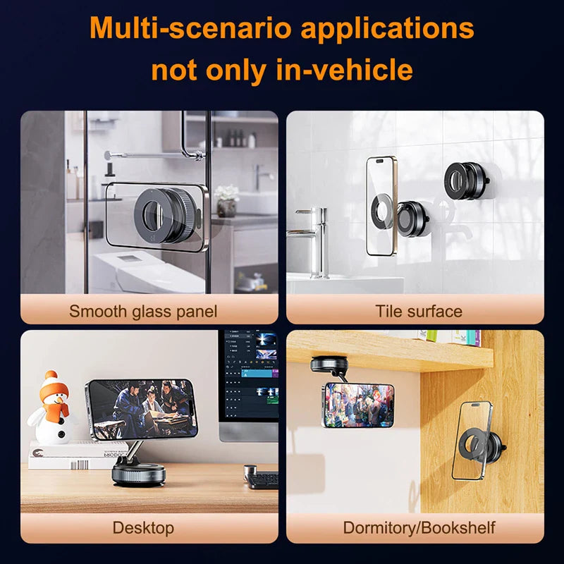 Upgraded 360° Nano Gel Vacuum Magnetic Phone Holder Suction Cup Phone Mount for Car/for Phone