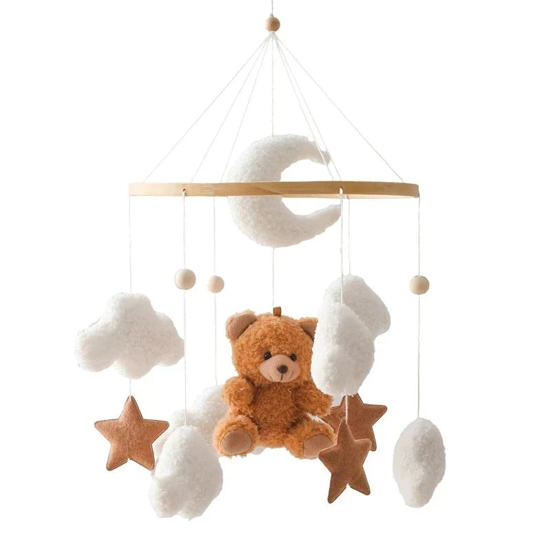 Wooden Baby Rattle Crib Mobile Holder for Newborns