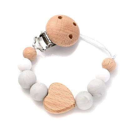 Baby Pacifier Chain Clip Silicone Teether Beads Soother Toy