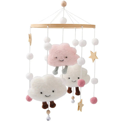 Baby Wooden Bed Bell Cartoon Rabbit Mobile