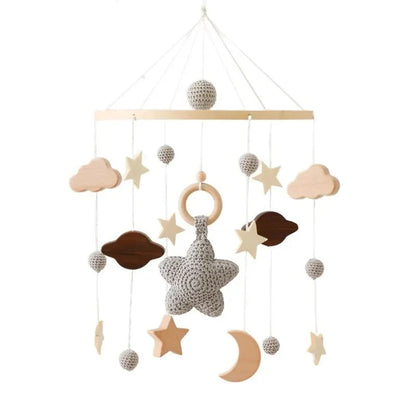 Wooden Baby Rattle Crib Mobile Holder for Newborns