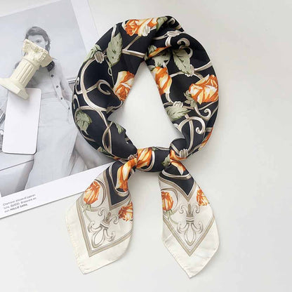 Rose Vine Ornamental Pattern Print Square Bandana Scarf