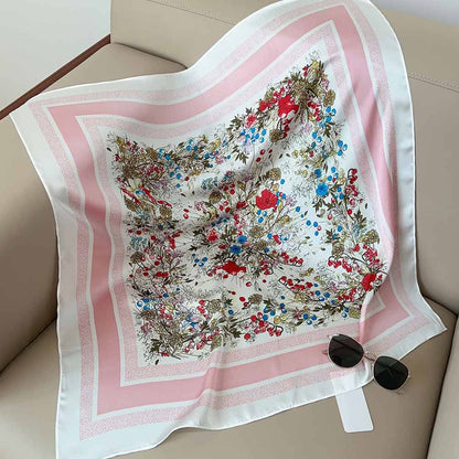 Wild Flower Garden Print Square Bandana Scarf