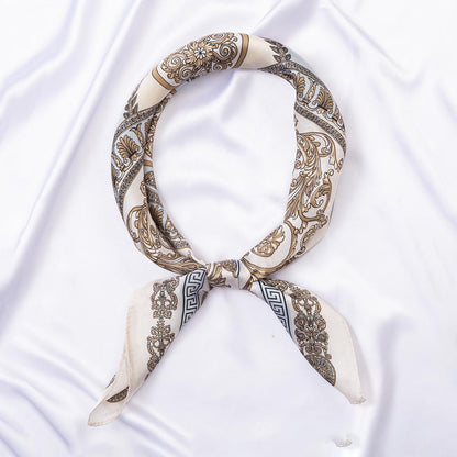 Ornate Baroque Medallion Print Square Bandana Scarf