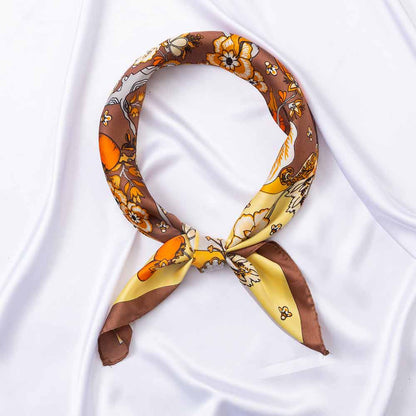 Botanical Tree and Fruit Print Square Bandana Scarf
