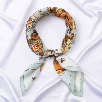 Botanical Tree and Fruit Print Square Bandana Scarf